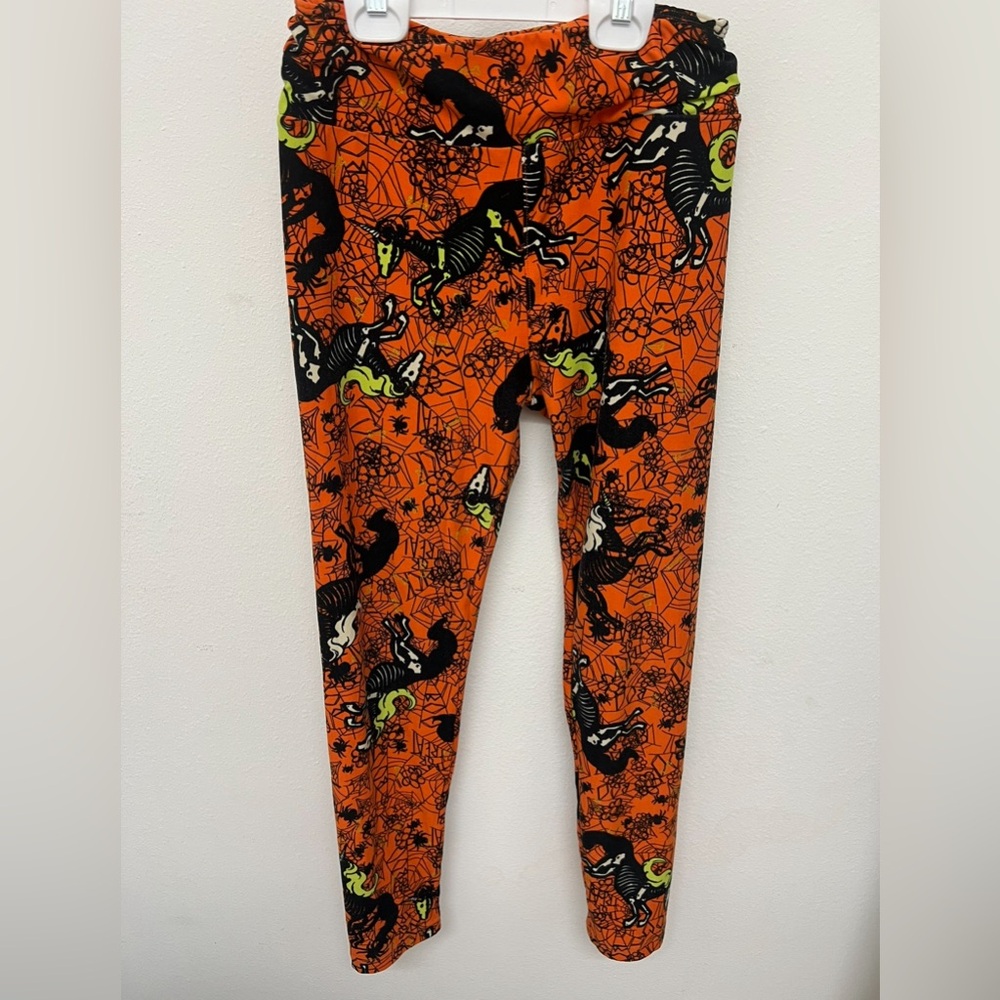 lularoe halloween leggings unicorn skeleton pants one size spider cobwebs htf